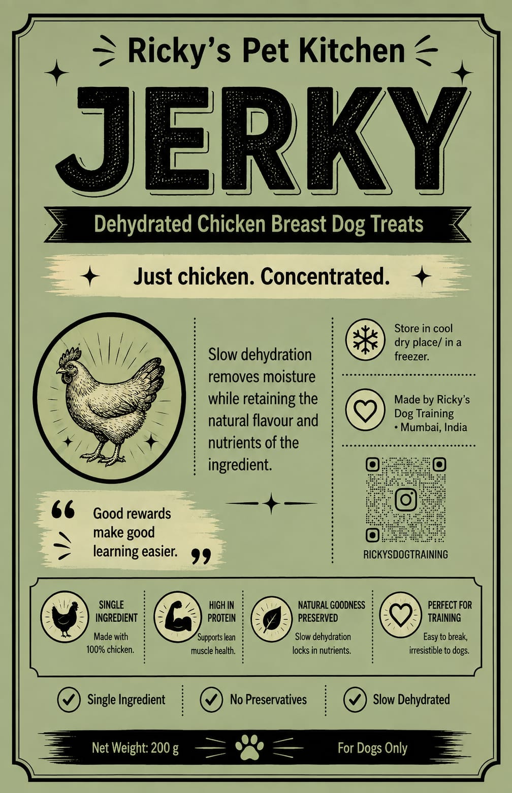 Chicken jerky label