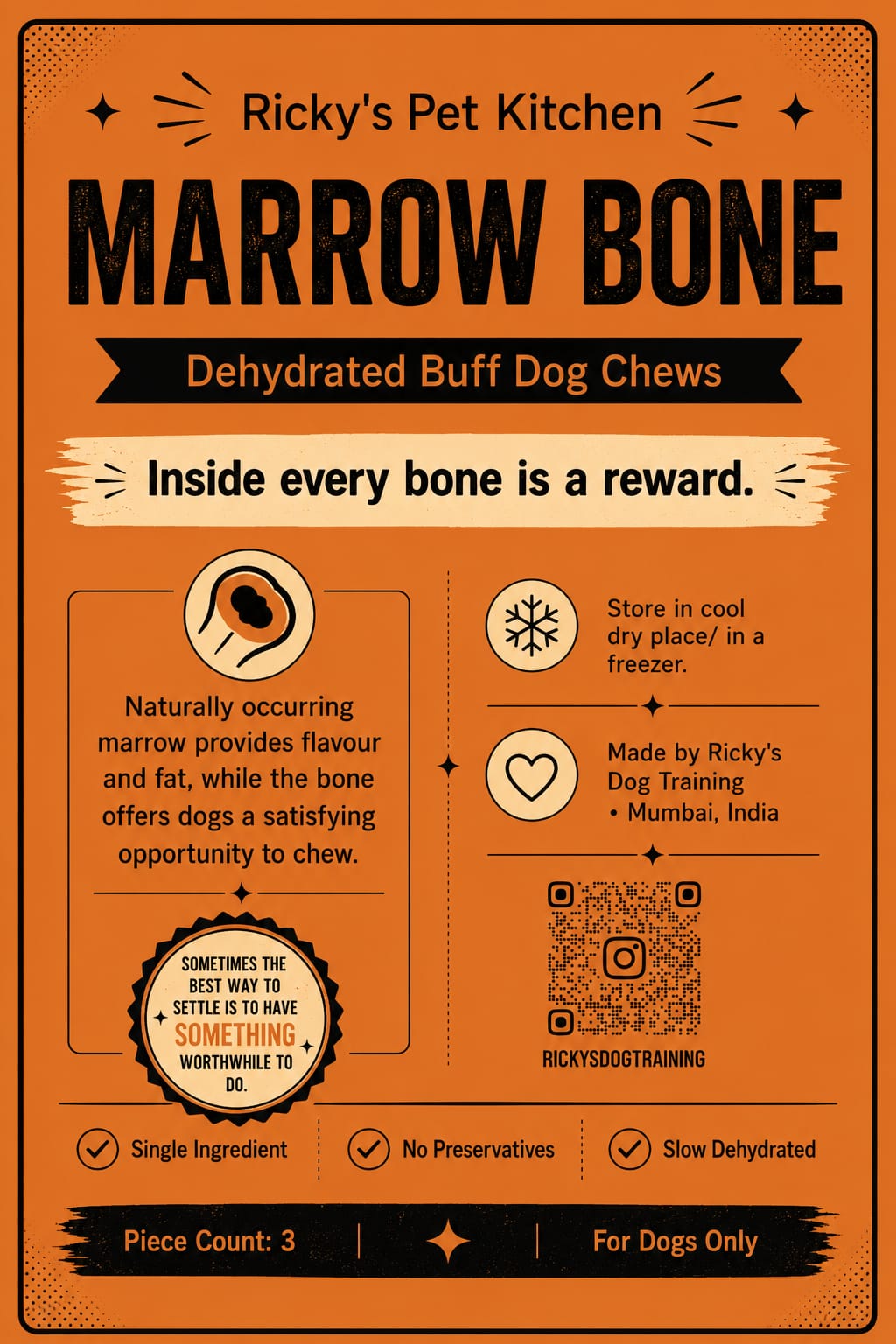 Buff Marrow Bone packaging label