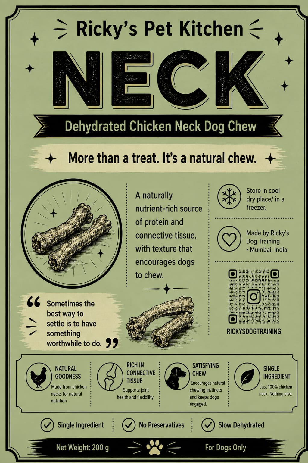 Chicken Neck packaging label