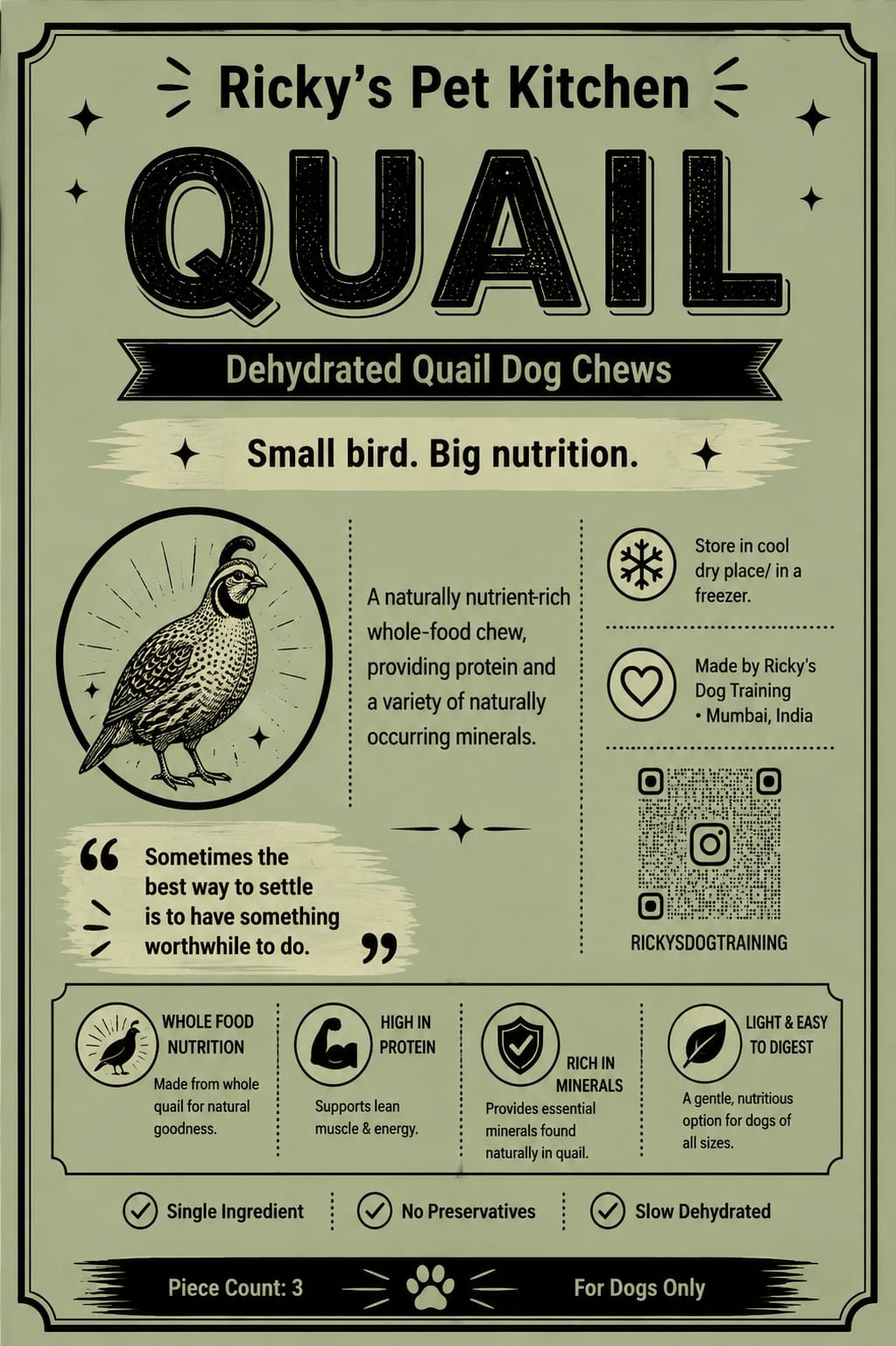 Quail packaging label